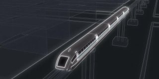 磁悬浮列车科幻未来风格3d 4k