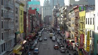 从曼哈顿桥俯瞰唐人街视频素材模板下载