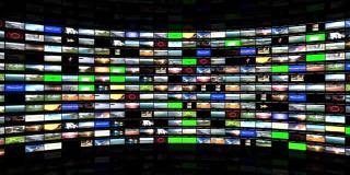 多媒体电视墙动画，无缝循环，对抗黑色