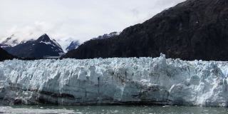 全球变暖和气候变化，阿拉斯加冰川湾国家公园。Margerie冰川。