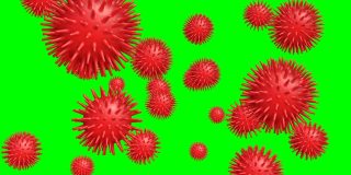 有点像病毒图像。病毒概念对象在绿色色度键上。COVID-19冠状病毒,流感病毒,感染。
