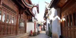 中国云南丽江古城的中国传统房屋