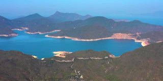 航拍香港国家地质公园万宜水塘
