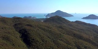 鸟瞰香港西贡万宜岛附近的山景