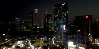 广州城市夜景鸟瞰图