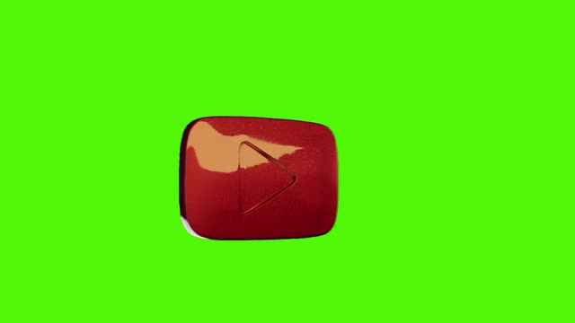 3d YouTube按钮上的绿色背景