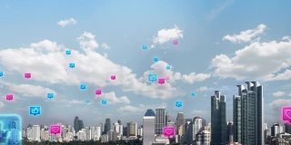 社交媒体连接技术网络城市和未来的界面图形