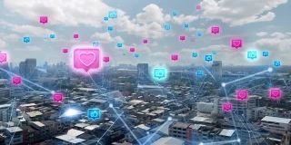 社交媒体连接技术网络城市和未来的界面图形
