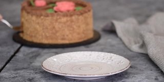 自制基辅蛋糕，奶油和榛子蛋糕