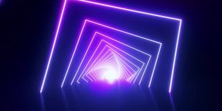 抽象氖无缝环。紫外线背景与明亮的发光隧道