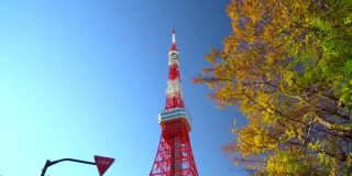 走到东京塔。停止的迹象。