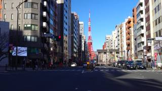 蓝色天空的东京塔。东京的城市视频素材模板下载
