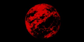 抽象的红色行星正在向你移动。