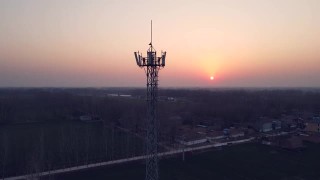 5G通信铁塔鸟瞰图视频素材模板下载