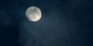 晚上月亮被云慢慢遮住了