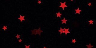 4K抽象可循环飞行的红星，黑色背景