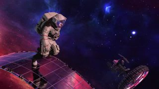 宇航员在莫比乌斯带上无休止奔跑的迷幻科幻3D动画视频素材模板下载