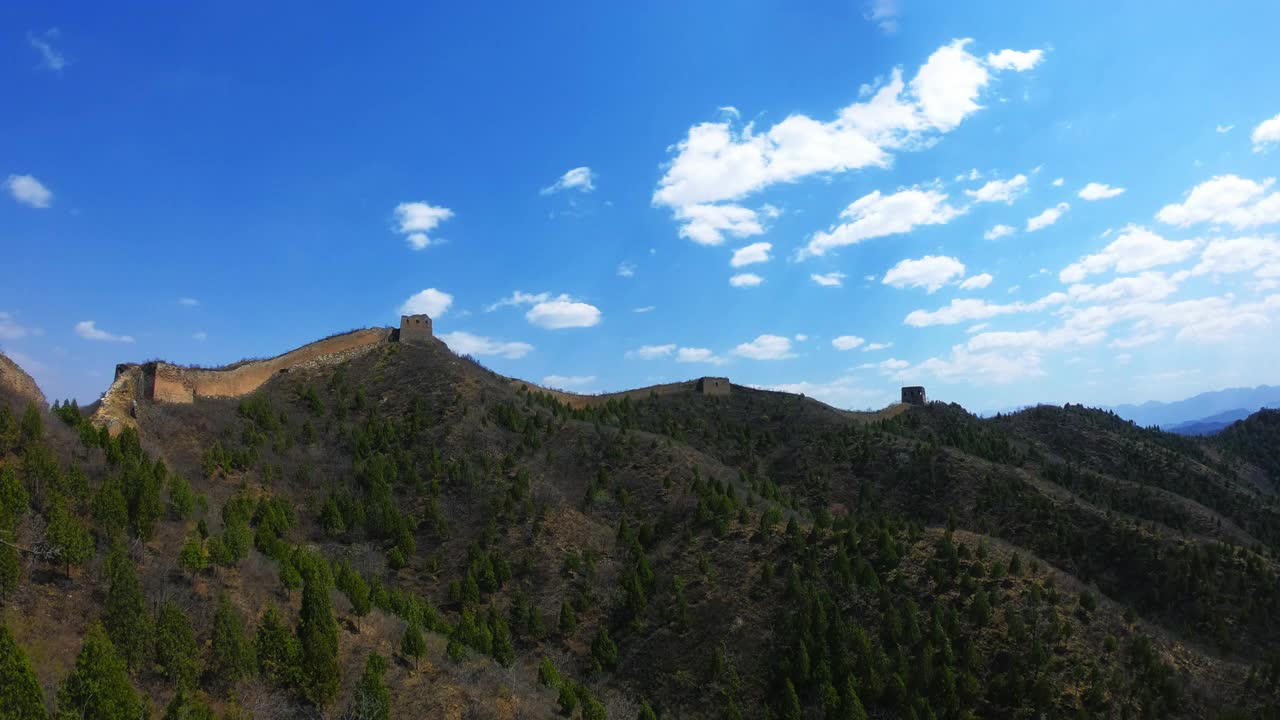 春天的长城，美丽的天空和云彩(延时)