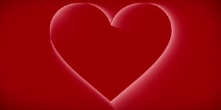 动画红心上的红色背景，红心爱情情人概念股票视频。火鸡，心形，红色