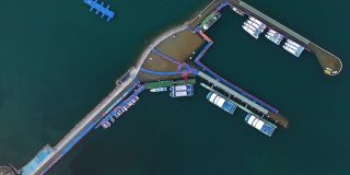 青海湖附近码头的实时/鸟瞰图