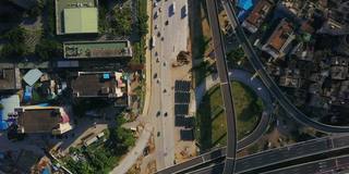 珠海市晴天交通道路建设街区航拍全景4k中国