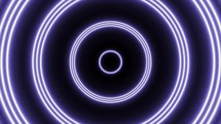 一组紫色霓虹圆抽象未来的隧道飞行动画。无缝循环运动图形背景视频素材模板下载