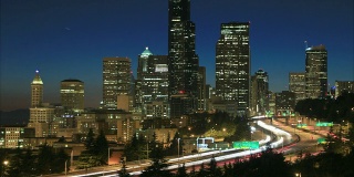 西雅图市景时光流逝之夜