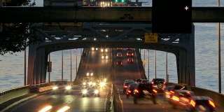 西雅图高速公路520交通延时桥黄昏盘