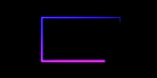 最佳抽象无缝背景蓝紫光谱环动画紫外光4k发光氖气线。