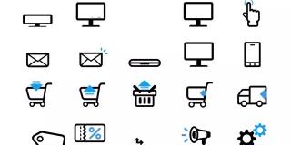网上购物方便送货上门技术(图标动画概念)。