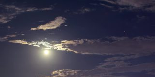 月亮穿过云层，光和影是不可预测的