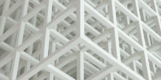 4k白色灰色立方体商业背景。视频动画循环。抽象建筑美丽的无缝立方体拼图运动