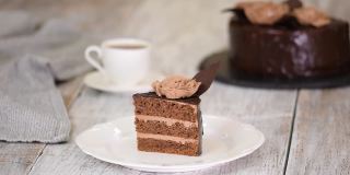 美味的自制巧克力布拉格蛋糕