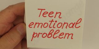 8837ч讲师心理学家回顾讲座的题目“青少年情绪问题”，白色背景的条目
