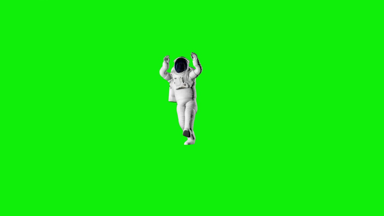宇航员跳舞无缝循环，绿色屏幕Chromakey