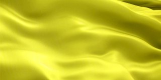 柠檬的颜色标志。视频随风飘扬逼真的黄旗背景。柠檬旗循环特写1080p全高清1920X1080镜头。抽象柠檬色缎面材料休战、停火、谈判的标志