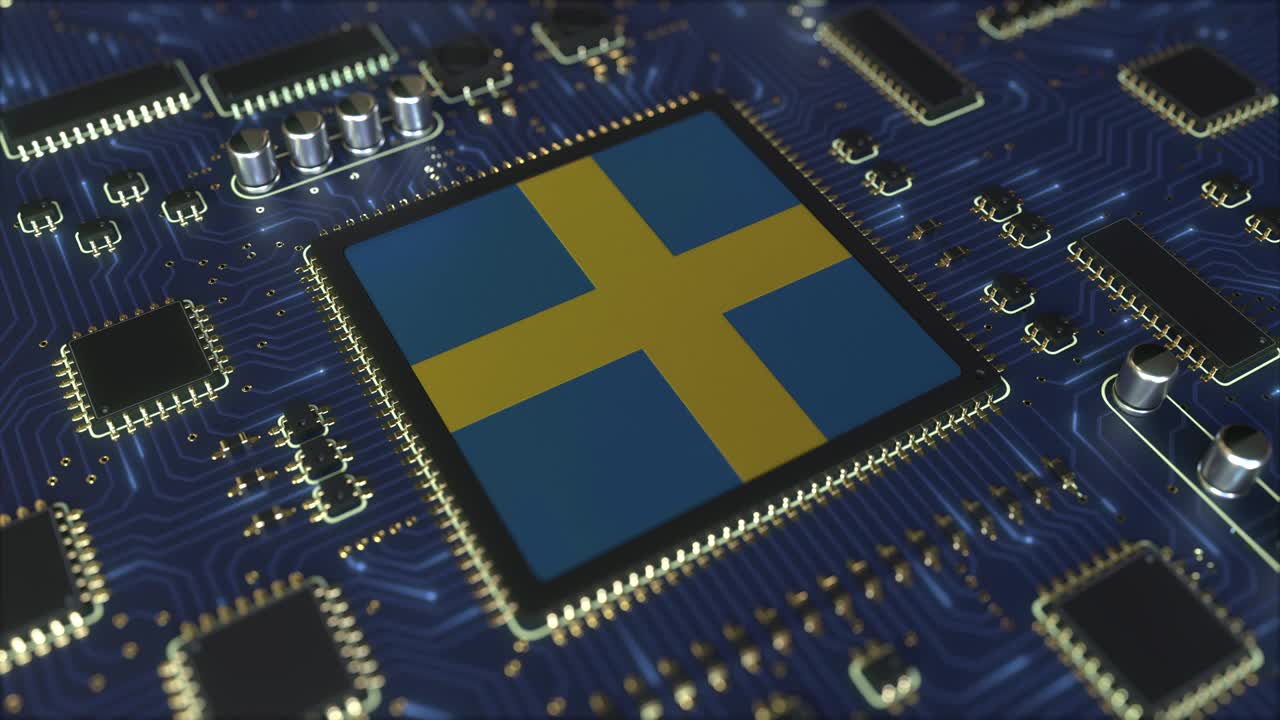 操作芯片上的瑞典国旗