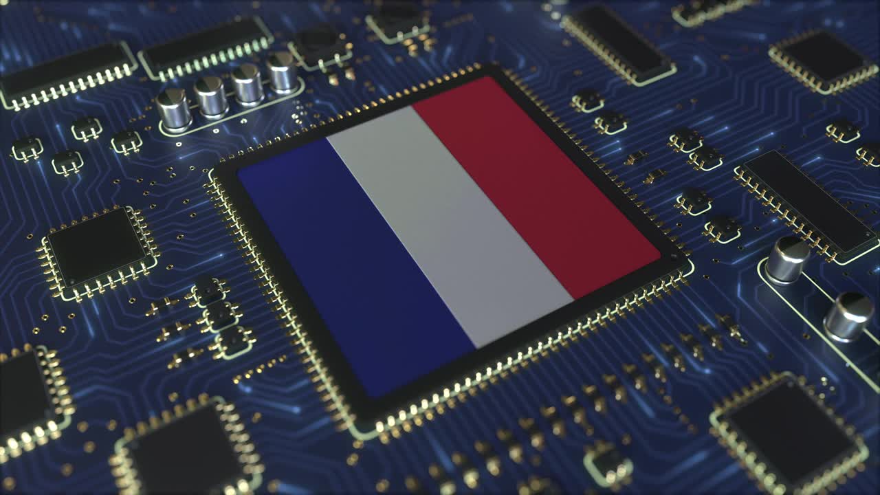 操作芯片上有法国国旗