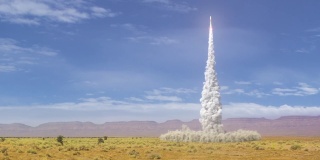 火箭发射的详细现实动画。