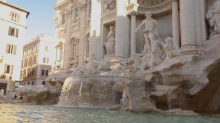 意大利，罗马，Palazzo Poly。特莱维喷泉，意大利，罗马视频素材模板下载