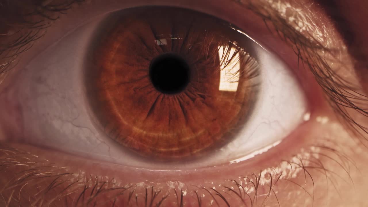 男性眼球近距离3d眼部扫描技术。增强现实。面对id。