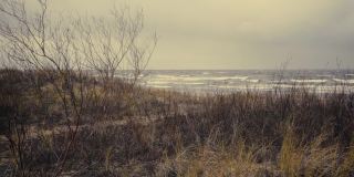 波罗的海冬季风暴的背景沙丘