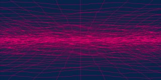 波形霓虹网格，计算机生成。3d渲染背景