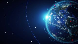 4k地球连接线(近距离)-可循环-国际网络视频素材模板下载