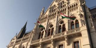 风中匈牙利的国旗