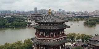 中国西安，唐天堂鸟瞰图。