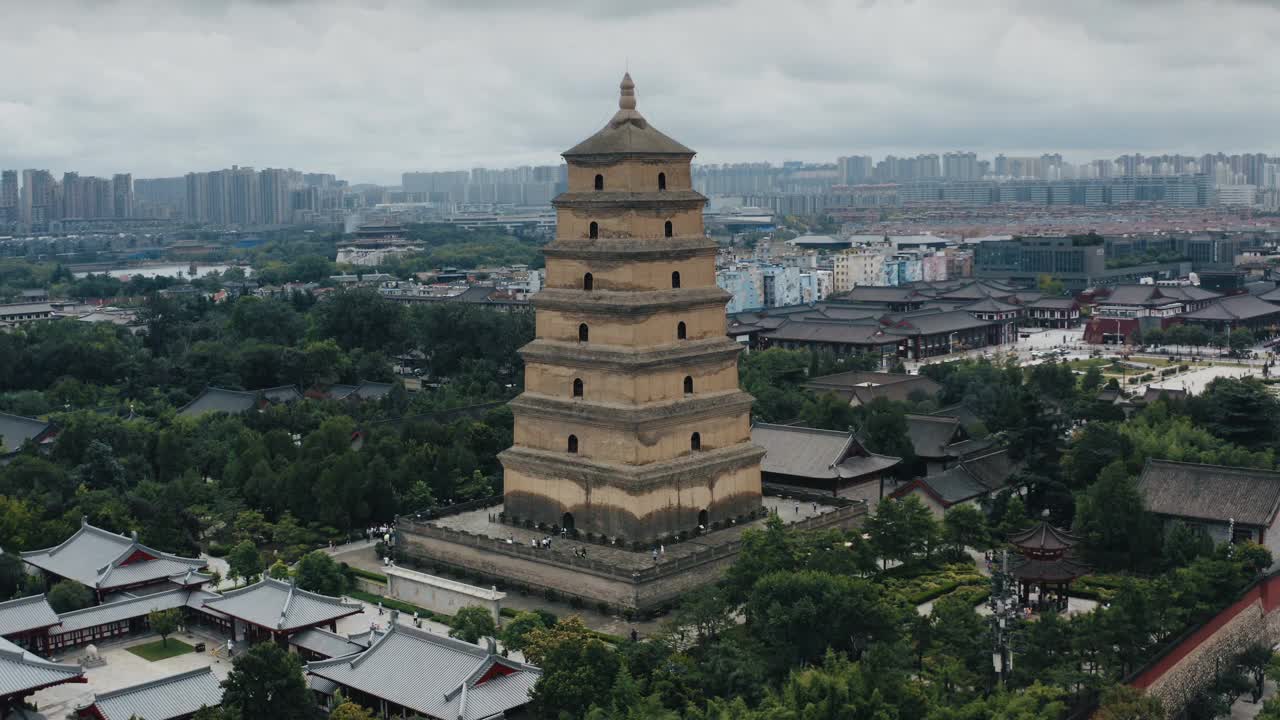 大雁塔鸟瞰图，西安，中国。