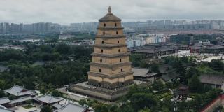 大雁塔鸟瞰图，西安，中国。