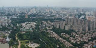 中国西安高档住宅区鸟瞰图。