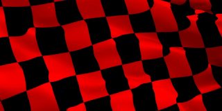 红黑方格旗赛车视频。方程式赛车旗红色和黑色瓷砖图案的背景。开始比赛方格旗循环特写1080p全高清镜头。方格红黑开始完成赢得比赛旗帜的录像